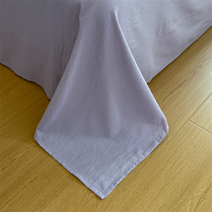 91家纺网 家纺一手货源 找家纺 艾特你 2025新款云感皱皱双层纱黑色包边四件套 黑边-豆蔻