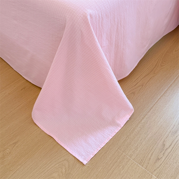 91家纺网 家纺一手货源 找家纺 艾特你 2025新款云感皱皱双层纱黑色包边四件套 黑边-蝴蝶结