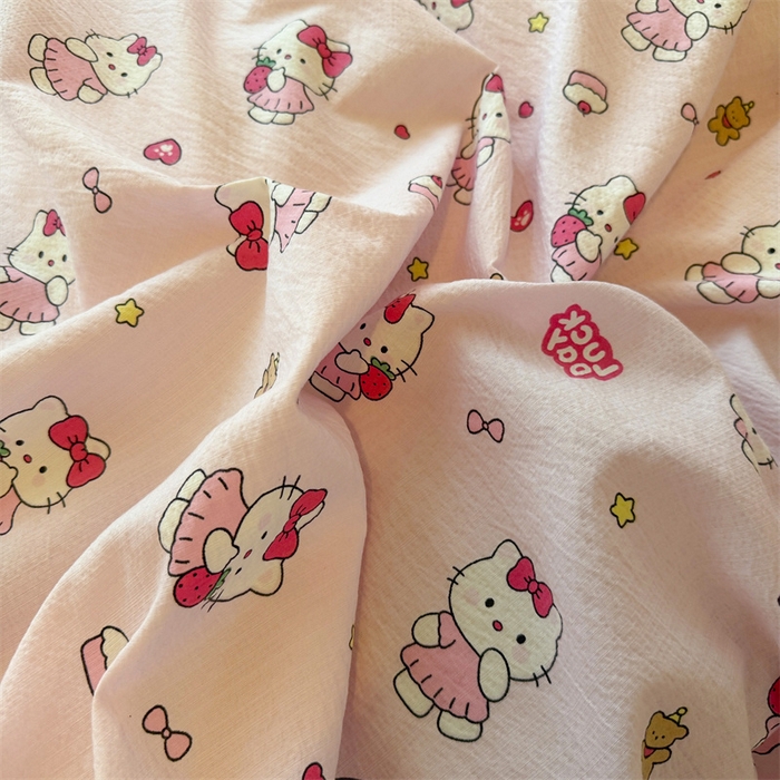 91家纺网 家纺一手货源 找家纺 艾特你 2025新款云感皱皱双层纱黑色包边四件套 黑边-喵喵酱