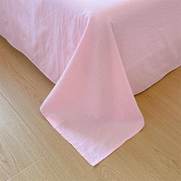 91家纺网 家纺一手货源 找家纺 艾特你 2025新款云感皱皱双层纱黑色包边四件套 黑边-少女日记