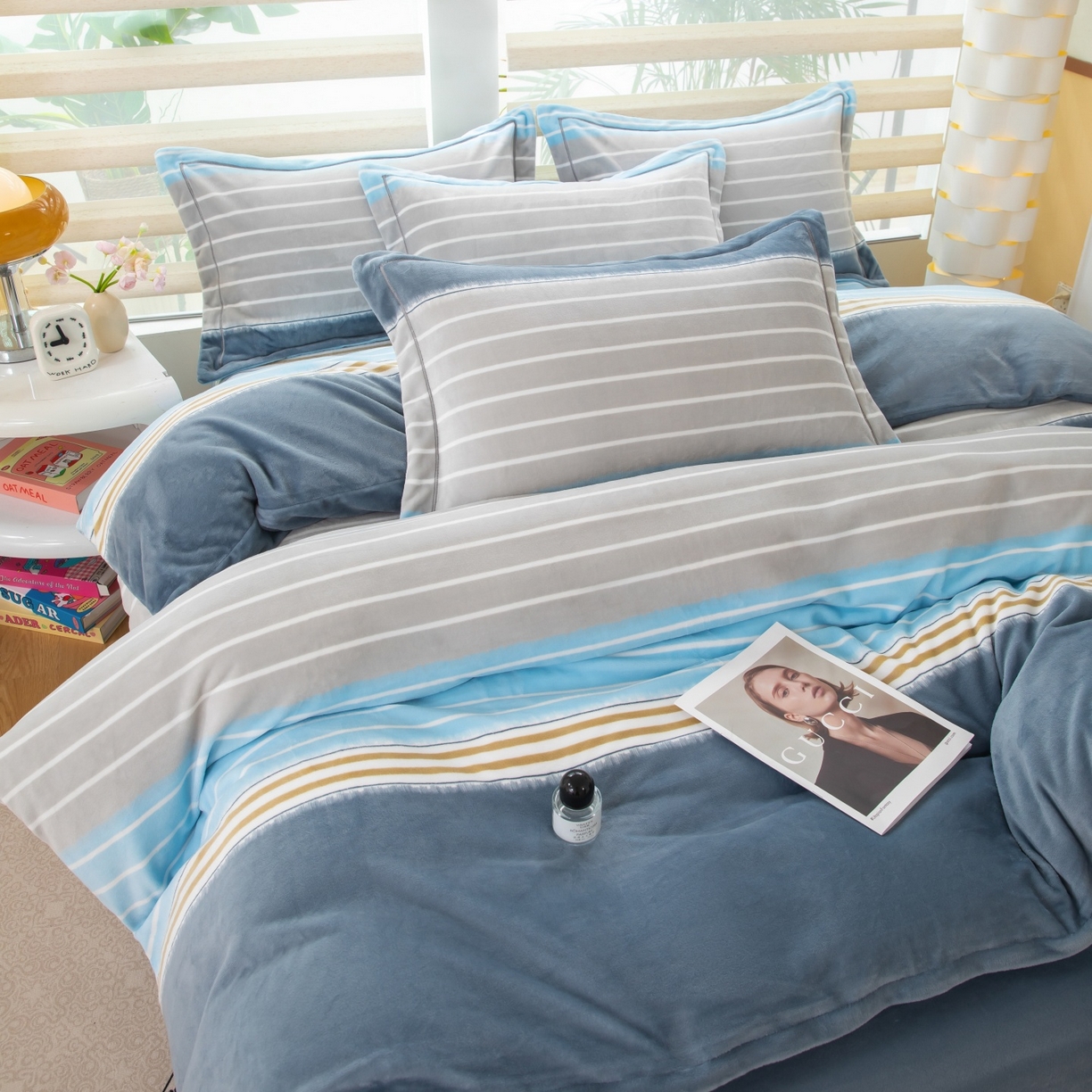 91家纺网 家纺一手货源 找家纺 优姿家纺 2025新款加厚全消光牛奶绒印花四件套 伊莎贝拉