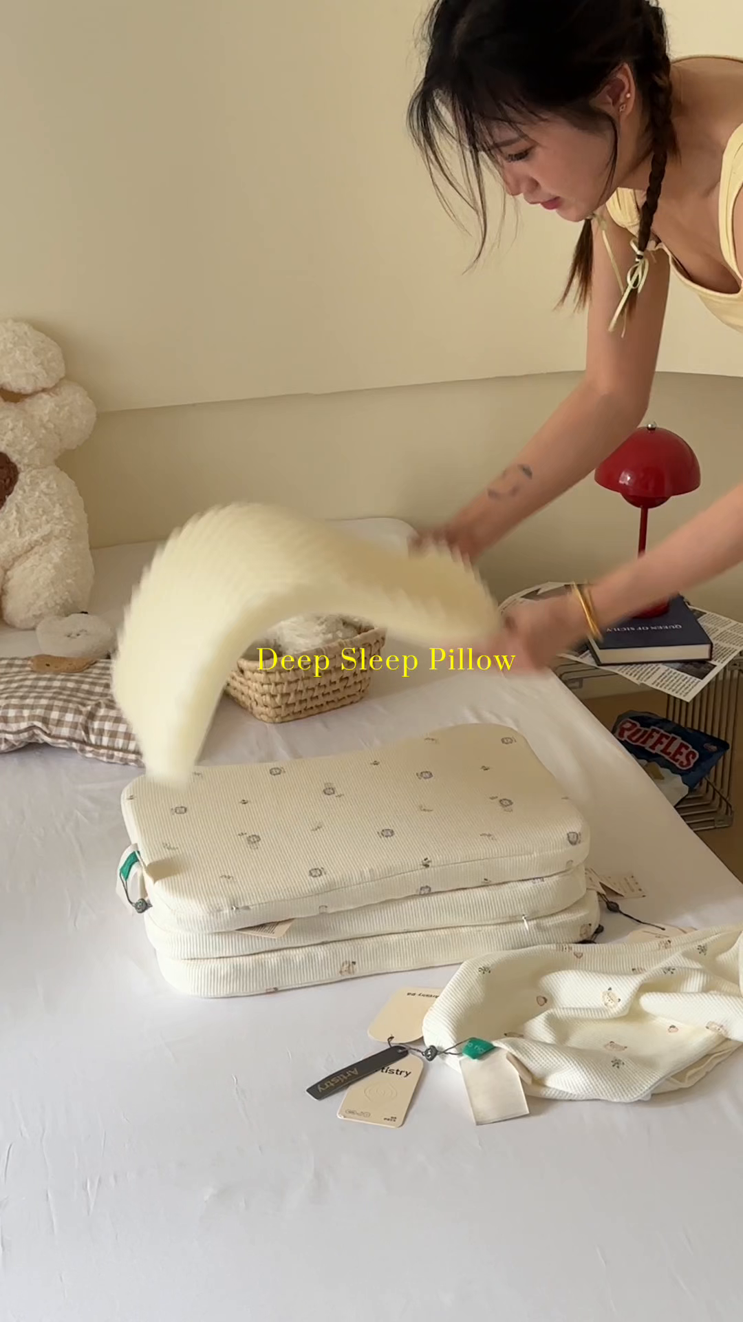 91家纺网 家纺一手货源 找家纺 伟邦枕芯 2025新款全棉华夫格可水洗硅胶儿童枕枕头枕芯 组合图仅供参考