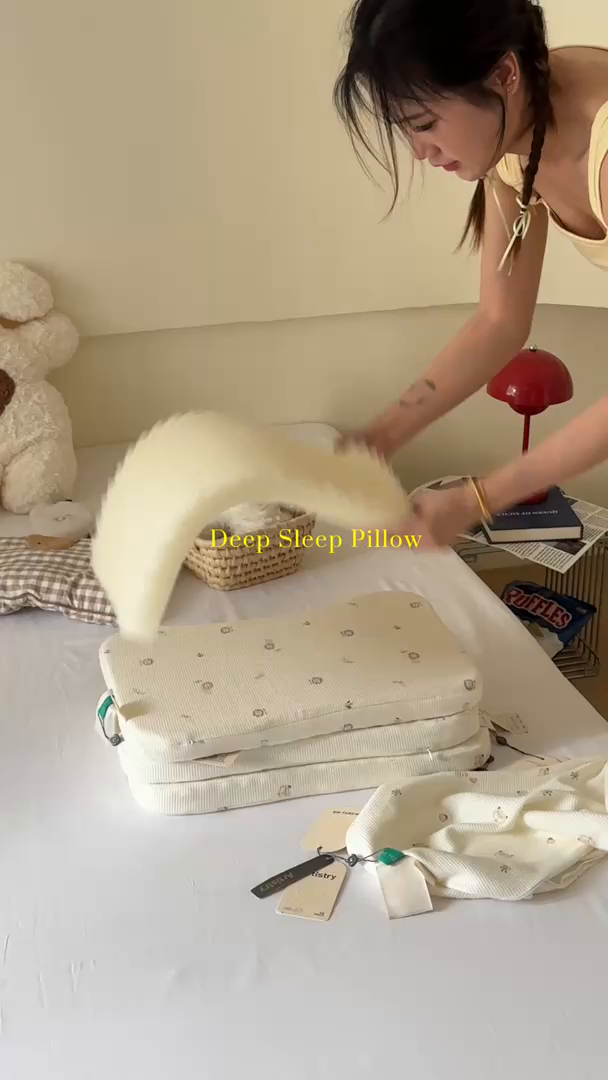 91家纺网 家纺一手货源 找家纺 （总）伟邦枕芯 2025新款全棉华夫格可水洗硅胶儿童枕枕头枕芯