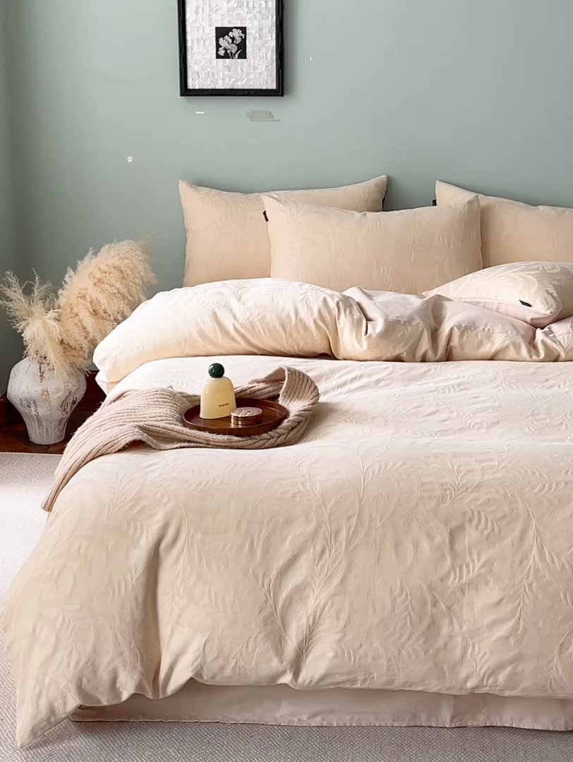 91家纺网 家纺一手货源 找家纺 （总）禾时 2025新款60s轻奢提花磨毛四件套-沄梦