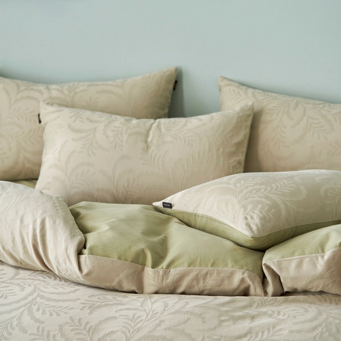 91家纺网 家纺一手货源 找家纺 禾时 2025新款60s轻奢提花磨毛四件套-沄梦 沄梦-青草绿