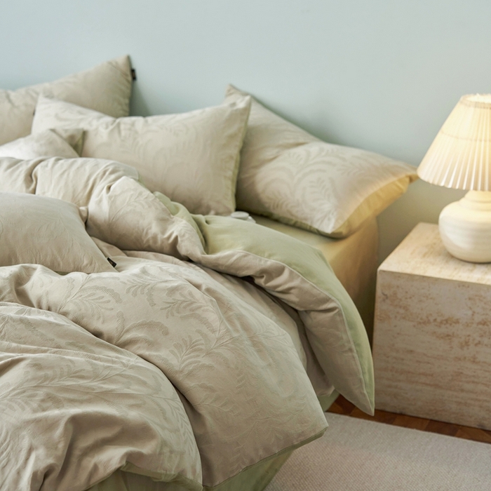 91家纺网 家纺一手货源 找家纺 禾时 2025新款60s轻奢提花磨毛四件套-沄梦 沄梦-青草绿