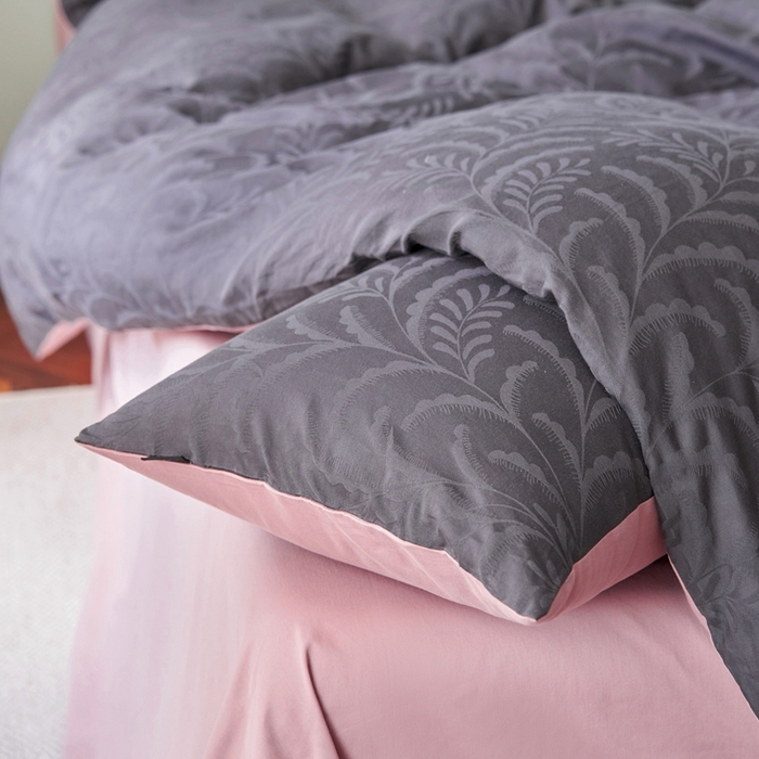 91家纺网 家纺一手货源 找家纺 禾时 2025新款60s轻奢提花磨毛四件套-沄梦 沄梦-青灰