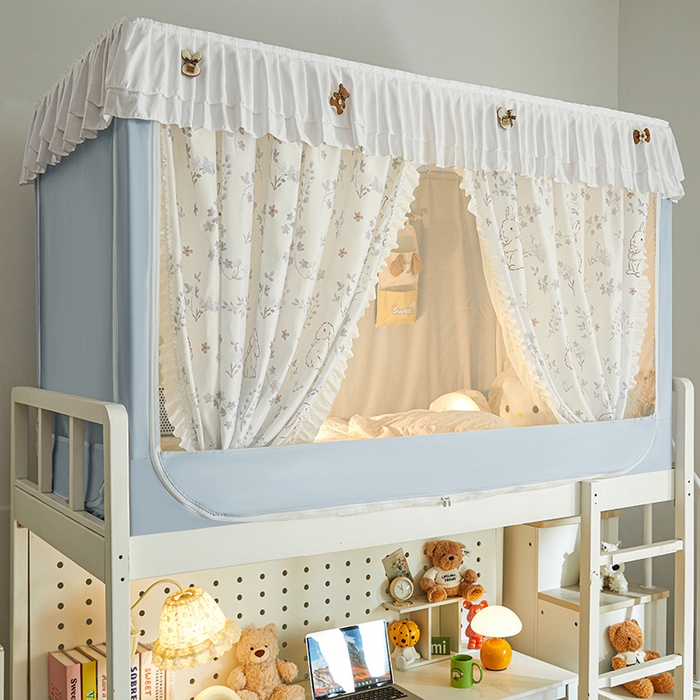 91家纺网 家纺一手货源 找家纺 梦之宝 2025年新款小碎花学生蚊帐 仙草兔