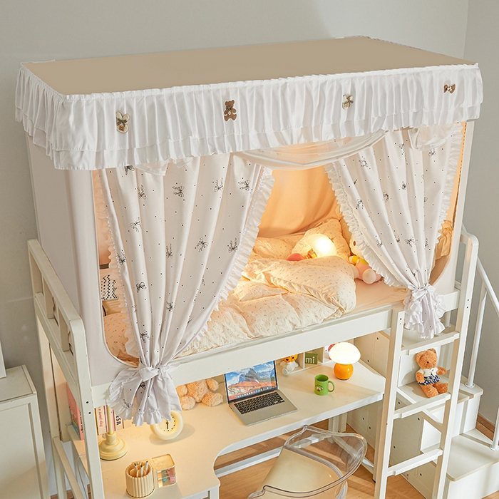 91家纺网 家纺一手货源 找家纺 梦之宝 2025年新款小碎花学生蚊帐 波点蝴蝶结