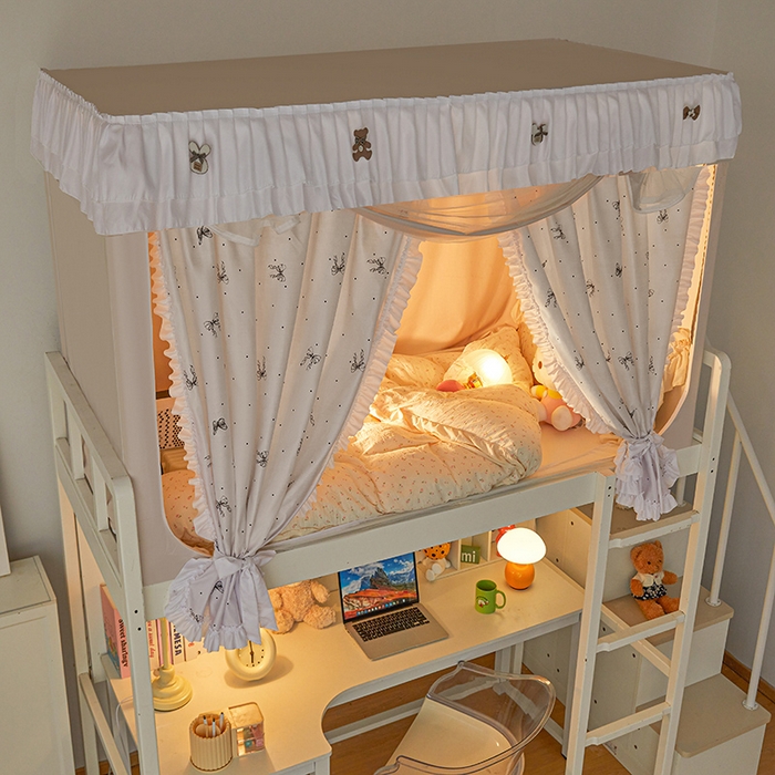 91家纺网 家纺一手货源 找家纺 梦之宝 2025年新款小碎花学生蚊帐 波点蝴蝶结