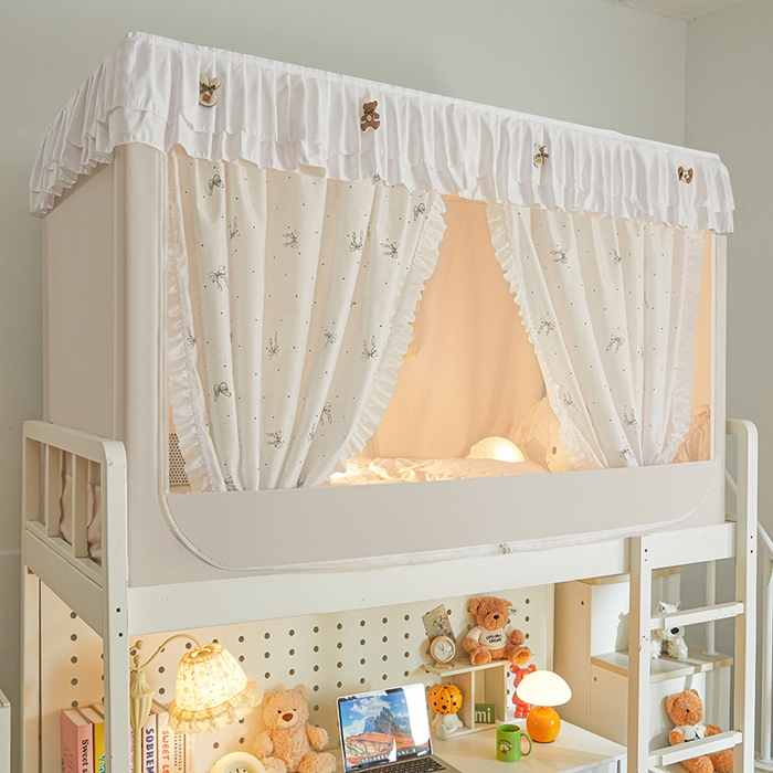 91家纺网 家纺一手货源 找家纺 梦之宝 2025年新款小碎花学生蚊帐 波点蝴蝶结