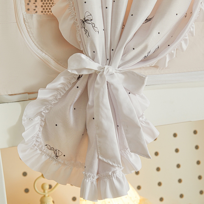 91家纺网 家纺一手货源 找家纺 梦之宝 2025年新款小碎花学生蚊帐 波点蝴蝶结