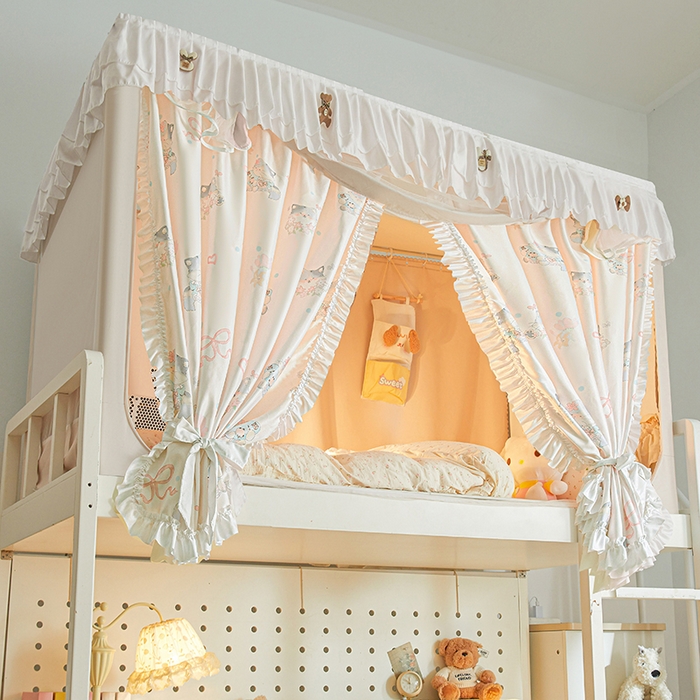 91家纺网 家纺一手货源 找家纺 梦之宝 2025年新款小碎花学生蚊帐 花朵猫咪