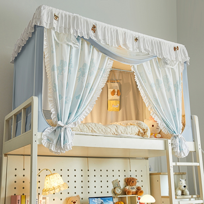 91家纺网 家纺一手货源 找家纺 梦之宝 2025年新款小碎花学生蚊帐 蓝星草