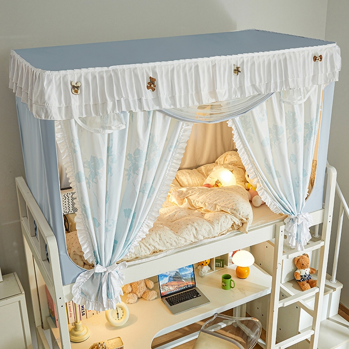 91家纺网 家纺一手货源 找家纺 梦之宝 2025年新款小碎花学生蚊帐 蓝星草