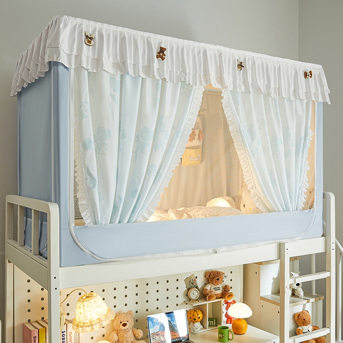 91家纺网 家纺一手货源 找家纺 梦之宝 2025年新款小碎花学生蚊帐 蓝星草