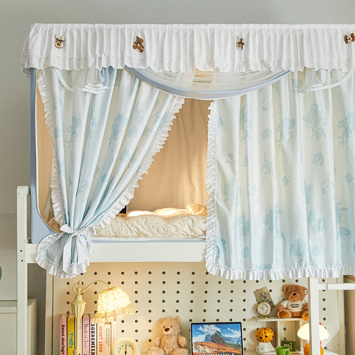 91家纺网 家纺一手货源 找家纺 梦之宝 2025年新款小碎花学生蚊帐 蓝星草