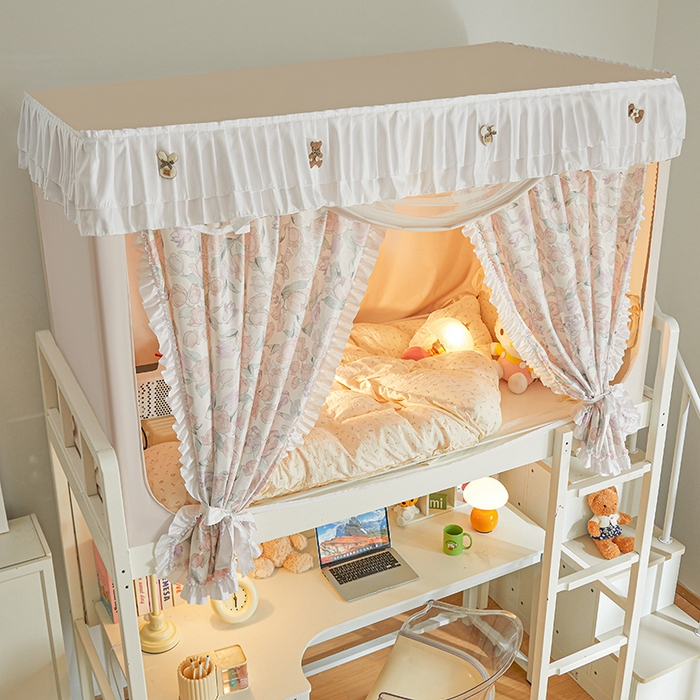 91家纺网 家纺一手货源 找家纺 梦之宝 2025年新款小碎花学生蚊帐 蔷薇