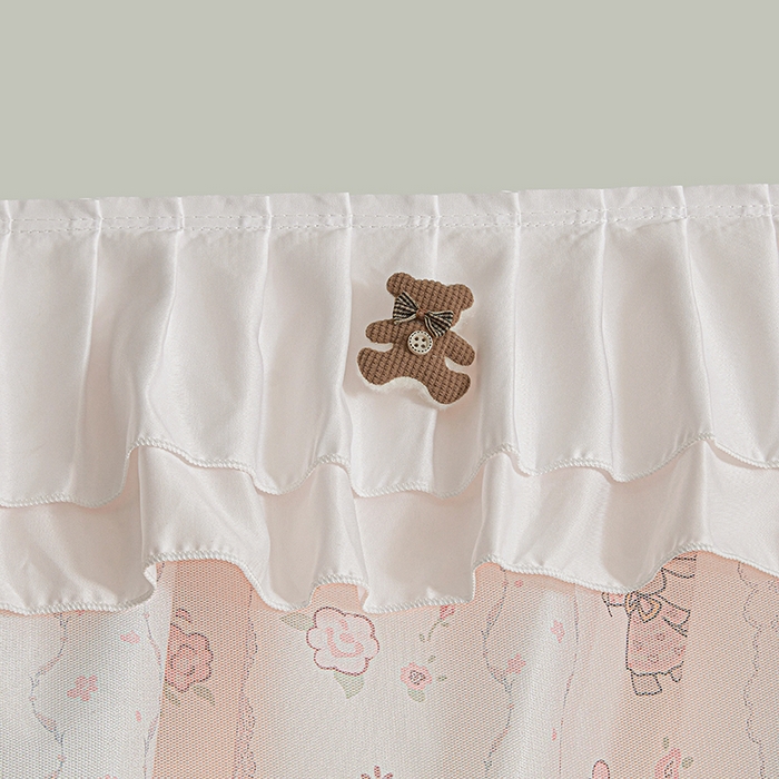 91家纺网 家纺一手货源 找家纺 梦之宝 2025年新款小碎花学生蚊帐 兔兔和蝴蝶结