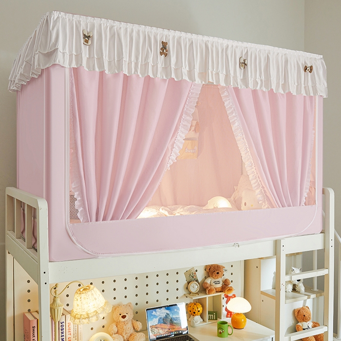 91家纺网 家纺一手货源 找家纺 梦之宝 2025年新款小碎花学生蚊帐 小碎花-粉