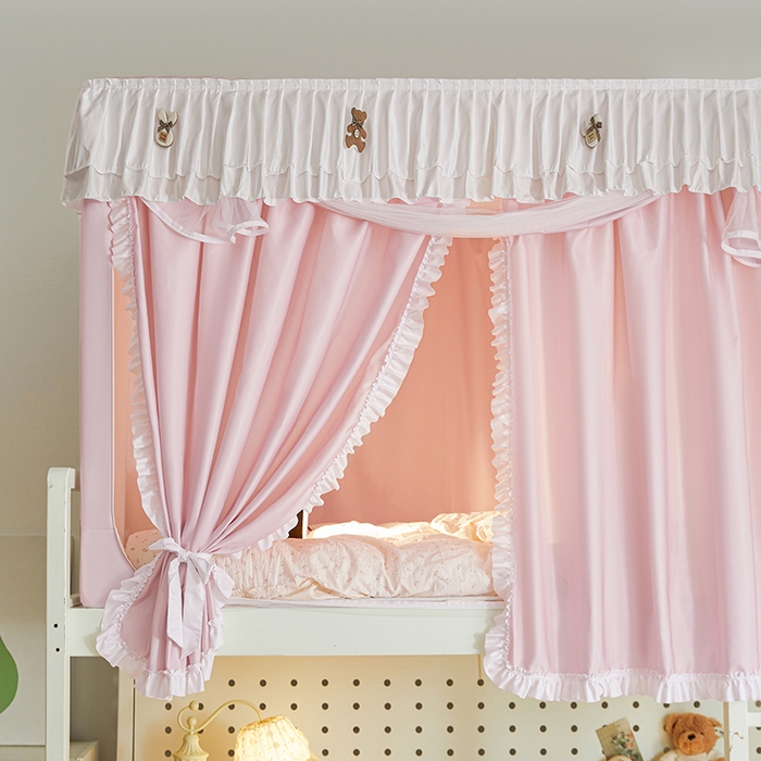 91家纺网 家纺一手货源 找家纺 梦之宝 2025年新款小碎花学生蚊帐 小碎花-粉