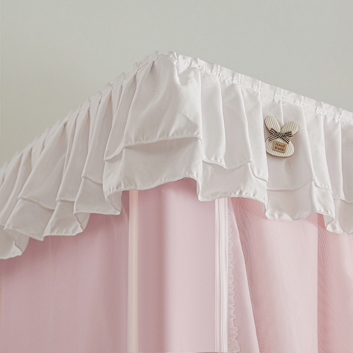 91家纺网 家纺一手货源 找家纺 梦之宝 2025年新款小碎花学生蚊帐 小碎花-粉