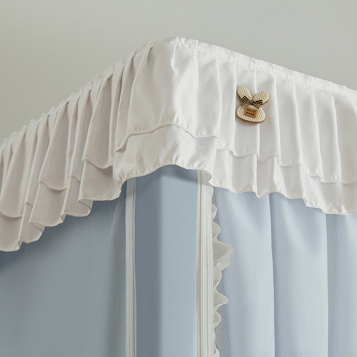 91家纺网 家纺一手货源 找家纺 梦之宝 2025年新款小碎花学生蚊帐 小碎花-蓝