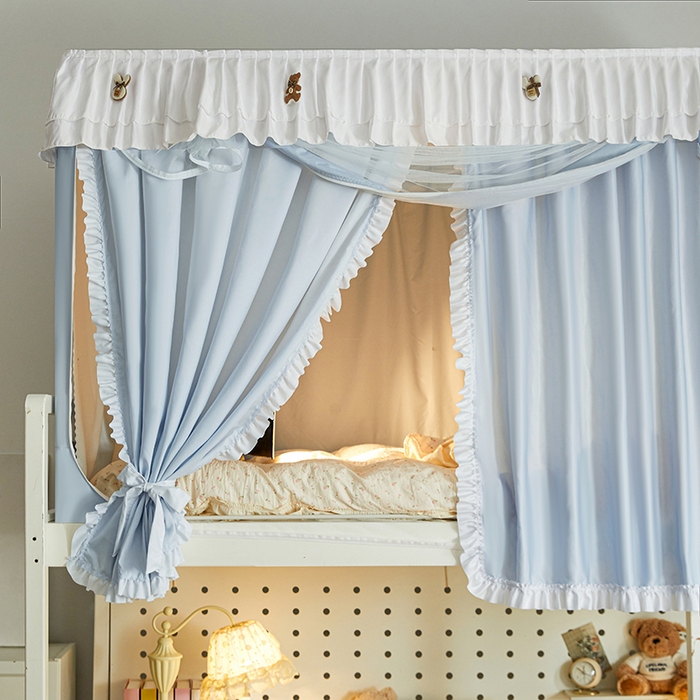 91家纺网 家纺一手货源 找家纺 梦之宝 2025年新款小碎花学生蚊帐 小碎花-蓝