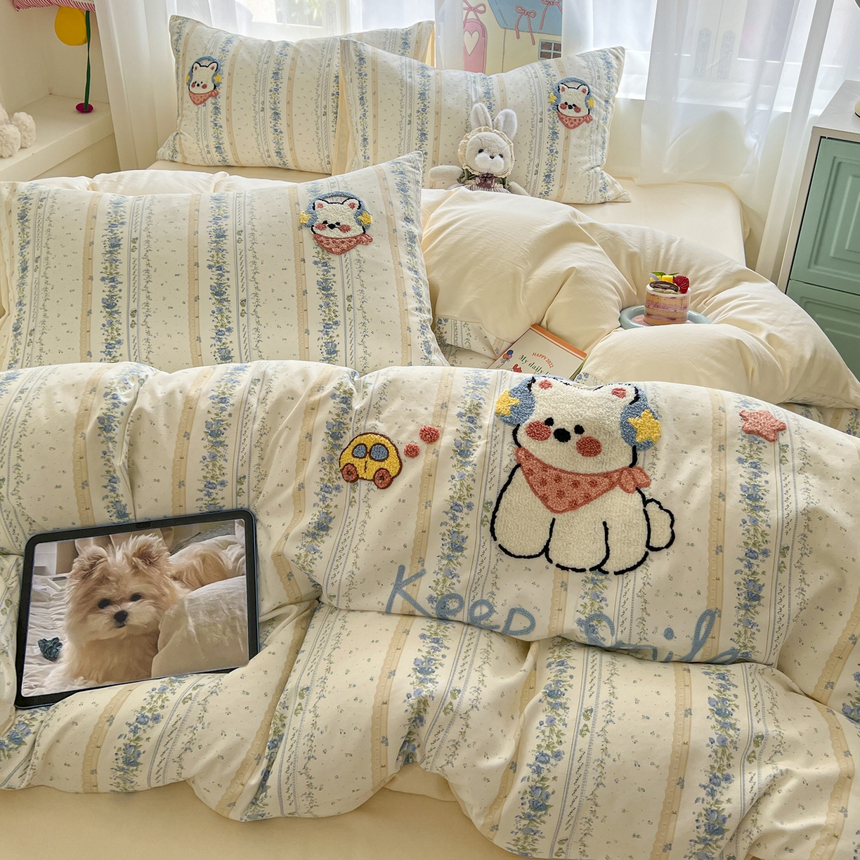 91家纺网 家纺一手货源 找家纺 （总）奥汀洛家纺 2025新款斜纹云感棉毛巾绣四件套