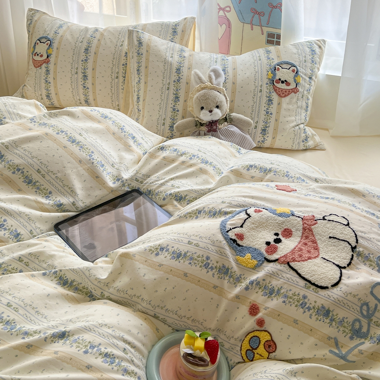 91家纺网 家纺一手货源 找家纺 （总）奥汀洛家纺 2025新款斜纹云感棉毛巾绣四件套