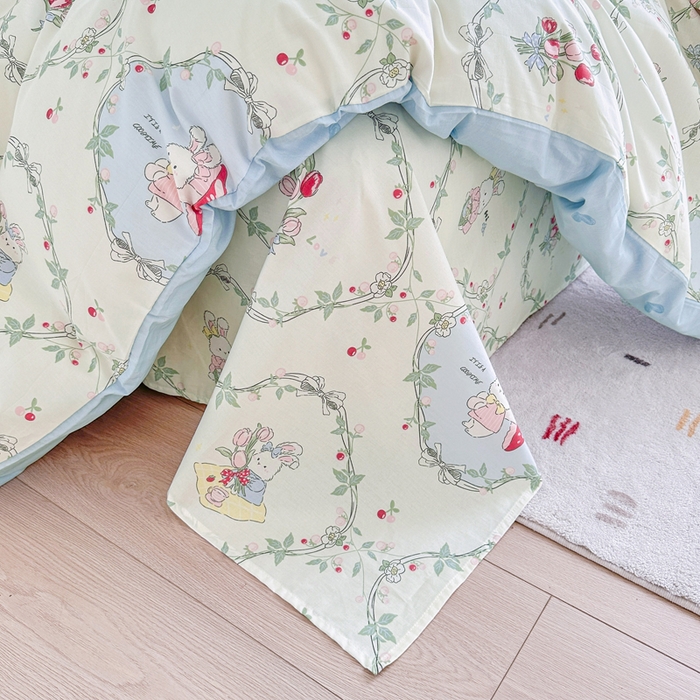 91家纺网 家纺一手货源 找家纺 金盛纺 2025新款全棉印花四件套 春游泡泡