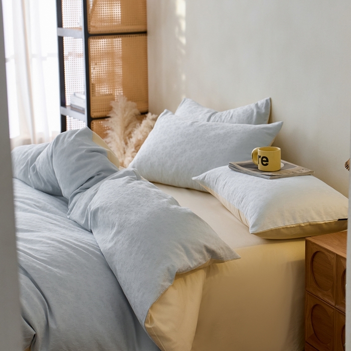 91家纺网 家纺一手货源 找家纺 禾时 2025新款60s轻奢提花磨毛四件套-最清风 最清风-蓝