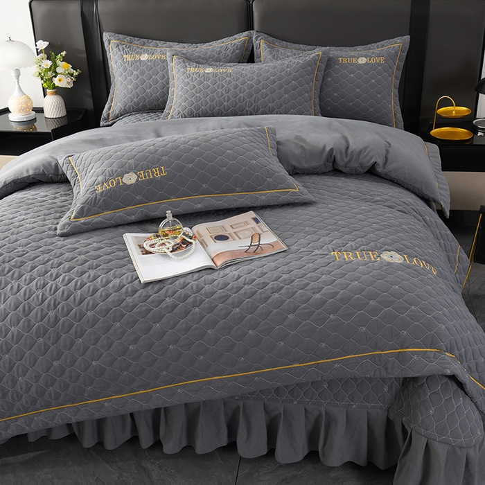 91家纺网 家纺一手货源 找家纺 （总）代芙家纺 2025新款锦棉床盖四件套-压线款