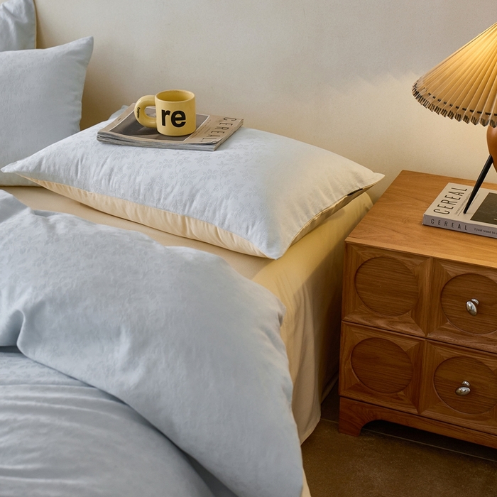 91家纺网 家纺一手货源 找家纺 禾时 2025新款60s轻奢提花磨毛四件套-最清风 最清风-蓝