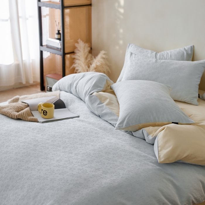 91家纺网 家纺一手货源 找家纺 禾时 2025新款60s轻奢提花磨毛四件套-最清风 最清风-蓝