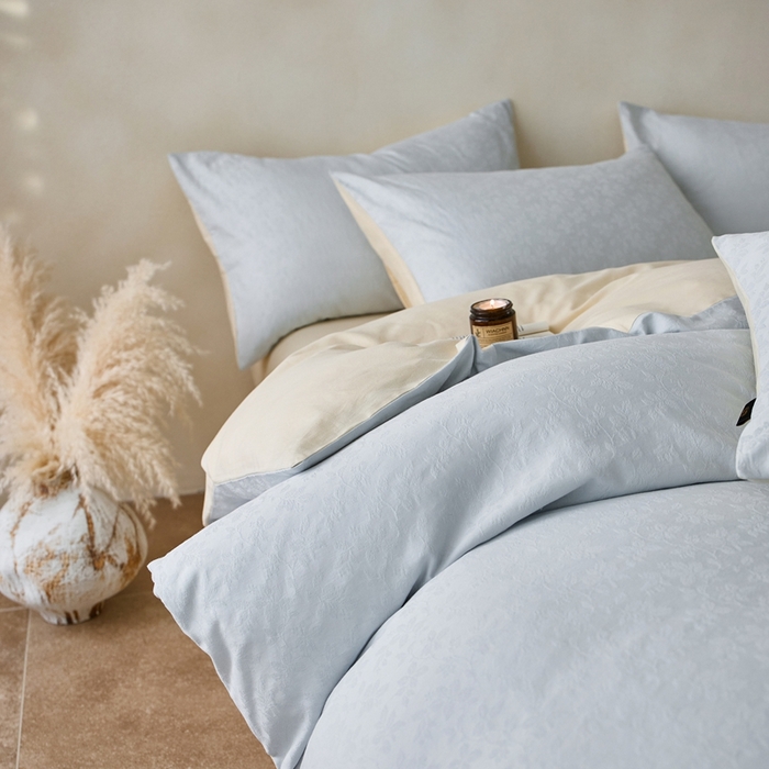 91家纺网 家纺一手货源 找家纺 禾时 2025新款60s轻奢提花磨毛四件套-最清风 最清风-蓝