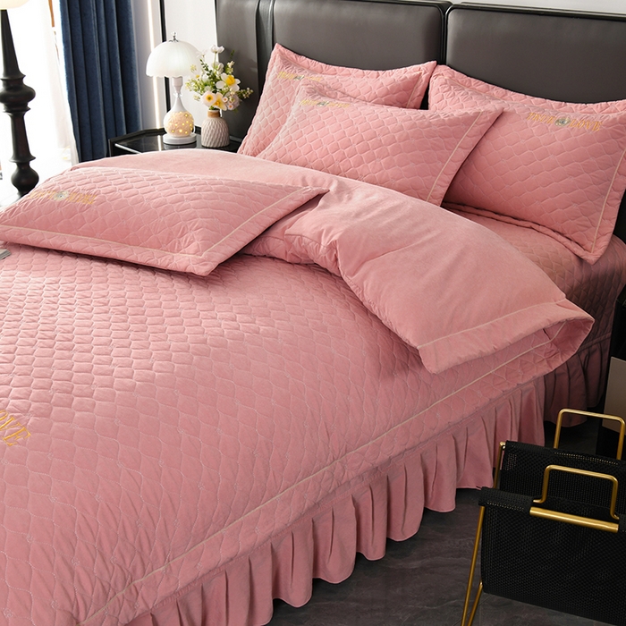 91家纺网 家纺一手货源 找家纺 （总）代芙家纺 2025新款锦棉床盖四件套-压线款