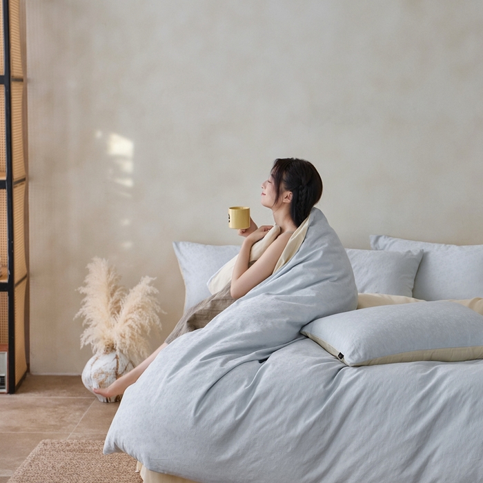 91家纺网 家纺一手货源 找家纺 禾时 2025新款60s轻奢提花磨毛四件套-最清风 最清风-蓝