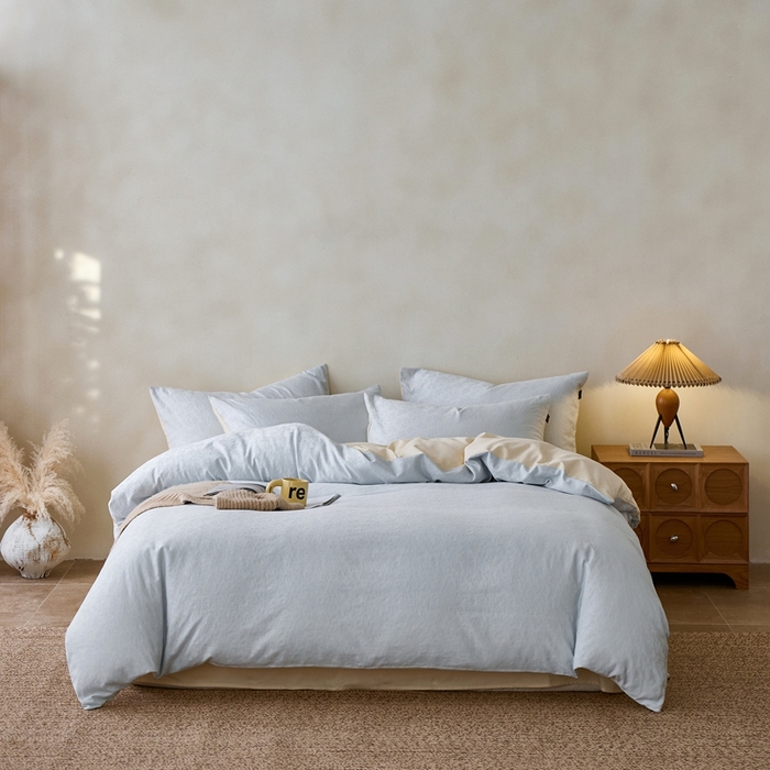 91家纺网 家纺一手货源 找家纺 禾时 2025新款60s轻奢提花磨毛四件套-最清风 最清风-蓝