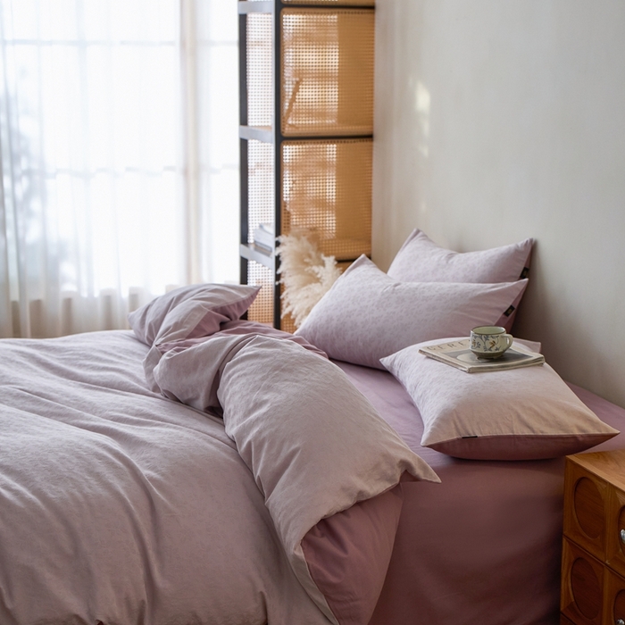 91家纺网 家纺一手货源 找家纺 禾时 2025新款60s轻奢提花磨毛四件套-最清风 最清风-浅紫