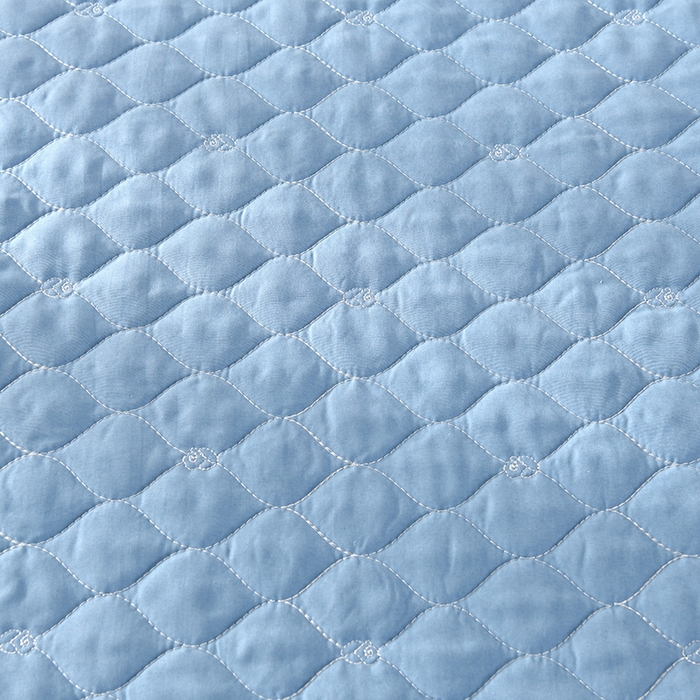 91家纺网 家纺一手货源 找家纺 代芙家纺 2025新款锦棉床盖四件套-压线款 花香-压线款-绅士蓝