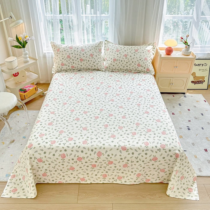 91家纺网 家纺一手货源 找家纺 金盛纺 2025新款全棉印花四件套 花涧澈