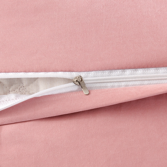 91家纺网 家纺一手货源 找家纺 代芙家纺 2025新款锦棉床盖四件套-压线款 花香-压线款-豆沙粉