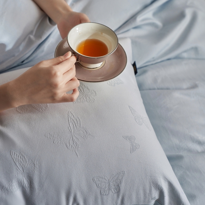 91家纺网 家纺一手货源 找家纺 （总）禾时 2025新款60s轻奢提花磨毛四件套-简蝶