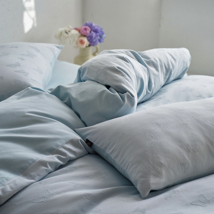 91家纺网 家纺一手货源 找家纺 （总）禾时 2025新款60s轻奢提花磨毛四件套-简蝶