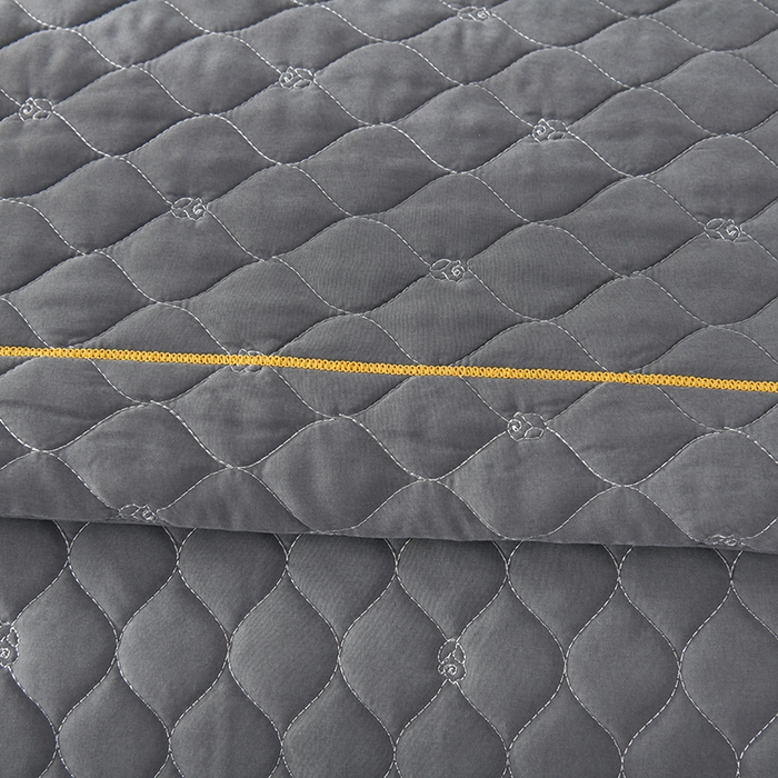 91家纺网 家纺一手货源 找家纺 代芙家纺 2025新款锦棉床盖四件套-压线款 压花香-线款-雅灰