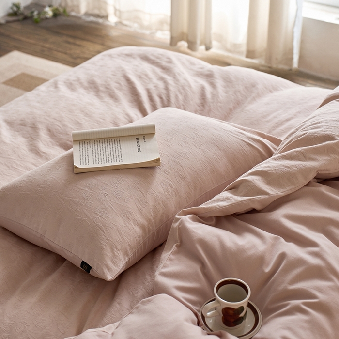 91家纺网 家纺一手货源 找家纺 （总）禾时 2025新款60s轻奢提花磨毛四件套-郁见春色