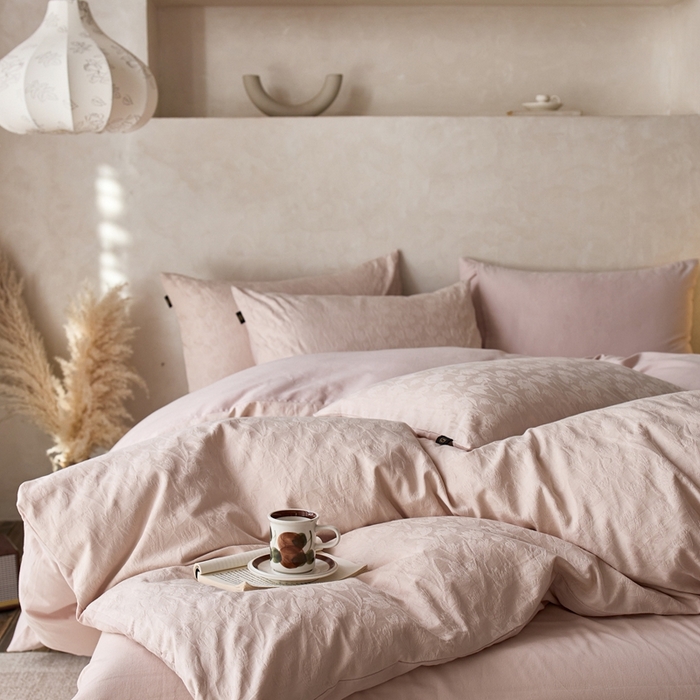 91家纺网 家纺一手货源 找家纺 （总）禾时 2025新款60s轻奢提花磨毛四件套-郁见春色