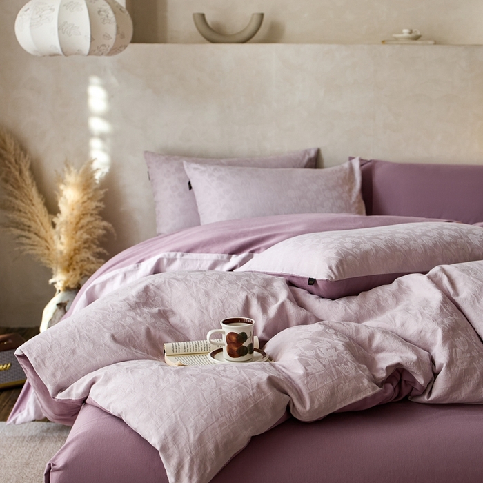 禾时 2025新款60s轻奢提花磨毛四件套-郁见春色 郁见春色-浅紫