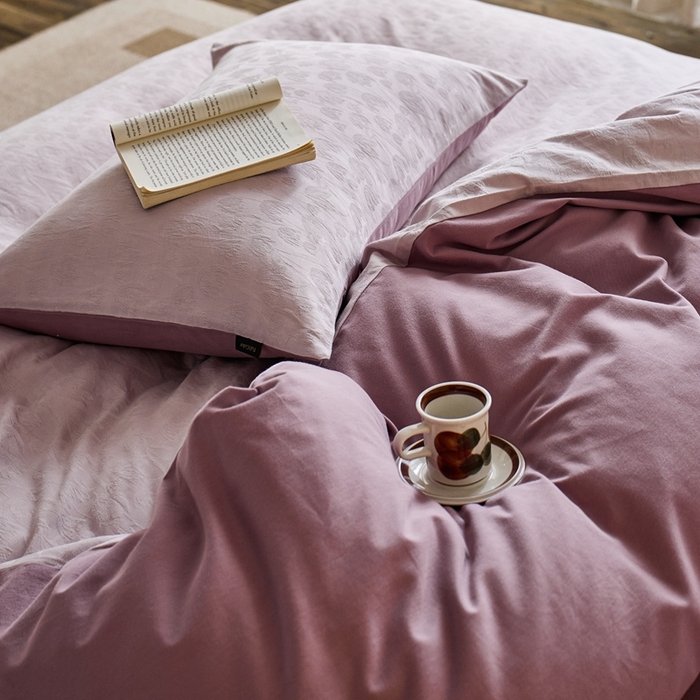 91家纺网 家纺一手货源 找家纺 禾时 2025新款60s轻奢提花磨毛四件套-郁见春色 郁见春色-浅紫